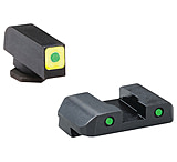 Image of Ameriglo CAP LE Tritium Sight Set Glock 17/19 Green Front With Luminescent Green Square Outline Green Rear Horizontal Line GL-670