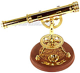 Image of Barska Blueline 25x30mm Spyscope AA10202 - Brass Spotting Scope w/ Mantelpiece Stand