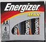 Image of Energizer MAX Alkaline Batteries AA (4-Battery Pack 1.5v AA)