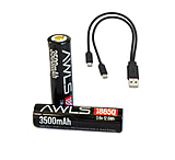 HRT Tactical Gear USB 18650 Rechargeable Batteries - 2 Pack, HRT-18650C-12-AA
