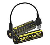Nitecore NL1834R 3400mAh USB Rechargeable 18650 Battery, Yellow, 6952506492305