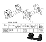 Image of Sako Trg Scope Mount, 3 Ring - 34mm Diameter