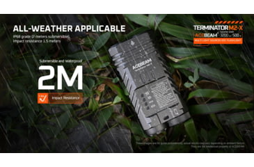 Image of Acebeam EDC Terminator M2-X Flashlights, Li-Ion Battery, 3200 Lumens w/RGB, Grey, M2-X