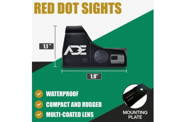 Image of ADE Advanced Optics RD3-009 Motion Awake 1x Reflex Red Dot Sight w/Ruger Security 9 Mount Plate