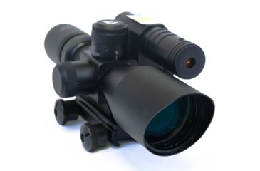 Image of EDEMO AIM Sports Inc 2.5-10X40 Dual Illuminated Rifle Scope w/ Green Laser, Black, Medium, Green Laser/Mil-Dot JDNG251040G-N, EDEMO2