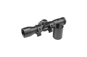 Image of AIM Sports Inc 4X32 Compact Mil-Dot Scope W/Rings &amp; Sunshade, Black, Medium, JTM432B-S