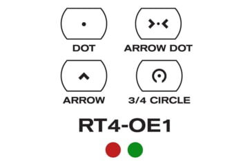 Image of AIM Sports Inc Dual Illuminated Red Dot Sight w/ Dot, Arrow Dot, Arrow, 3/4 Circle Reticles, Black, Operator Edition, Small RT4-OE1