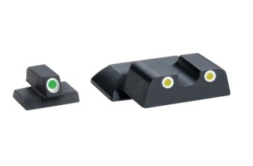 Image of Ameriglo Classic Tritium 3-Dot Night Sights For S&amp;W Shield Green Front Yellow Rear