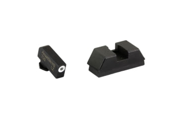 Image of AmeriGlo Optics Compatible Tritium Handgun Sight Set, All Glocks, Flat Black .295in Rear, 1L Tall Green w/ White .220in Front, GL-480