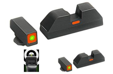 Image of AmeriGlo Glock Tritium Night Sights, Lumi Line, Black, Green/Green, Orange/Orange Line