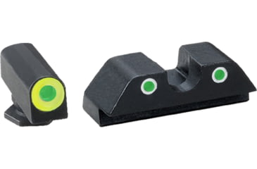 Image of AmeriGlo Green Tritium Lamp, LumiGreen Outline FRONT, Green Tritium Lamp, WhiteOutline U notch REAR, Gen 1-4, 17,19,22,23,24,26,27,33,34,35,37,38,39, GL-713