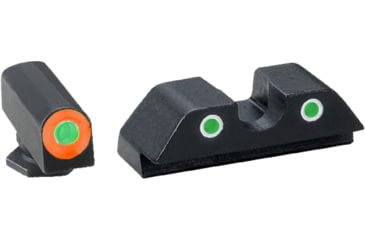 Image of AmeriGlo Green Tritium Lamp, Orange Outline FRONT, Green Tritium Lamp, WhiteOutline U notch REAR, Gen 1-4, 17,19,22,23,24,26,27,33,34,35,37,38,39, GL-613