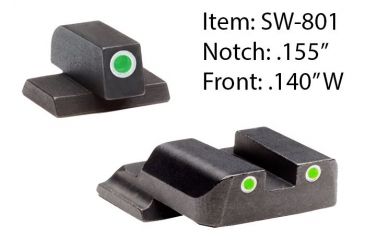 Image of Ameriglo Tritium Night Sight For Smith &amp; Wesson, M&amp;P, Green, SW-801