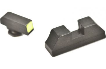 Image of AmeriGlo Painted Front Black Rear Fits Glock 20,21,29,30,31,32,36 CLAW set Black Rear and Lumi Square Front GL-441