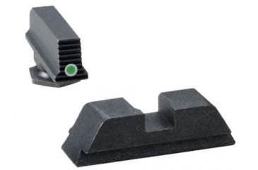 Image of Ameriglo DEFOOR Night Sight Tactical Sets, Serrated Front Flat Rear, for Glock 20,21,29,30,31,32,36,40,41, Green, GT-516