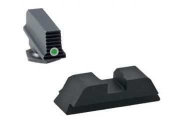 Image of Ameriglo DEFOOR Night Sight Tactical Sets, Serrated Front Flat Rear, for Glock 42,43,43X, Green, GT-517