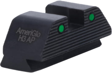 Image of AmeriGlo Smith and Wesson Rear Sight, Green Tritium 2-Dot Black Outlines .335inH .165in Sq Notch, Smith &amp; Wesson, SW-2875R