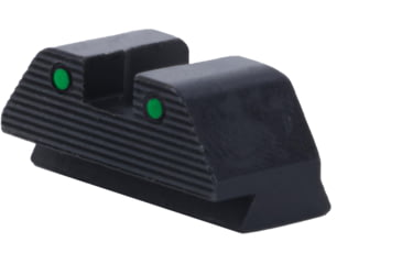 Image of AmeriGlo Smith and Wesson Rear Sight, Green Tritium 2-Dot Black Outlines .335inH .165in Sq Notch, Smith &amp; Wesson, SW-2875R