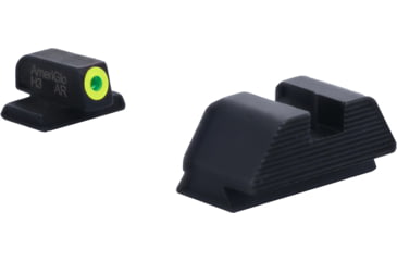 Image of AmeriGlo Smith &amp; Wesson Optic Compatible Sight, Green Tritium LumiGreen Outline FRONT, Black Serrated REAR, Smith &amp; Wesson, SW-534