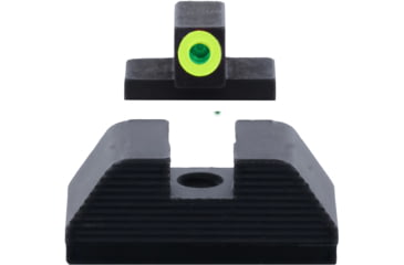 Image of AmeriGlo Smith &amp; Wesson Optic Compatible Sight, Green Tritium LumiGreen Outline FRONT, Black Serrated REAR, Smith &amp; Wesson, SW-534