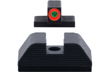 Image of AmeriGlo Smith &amp; Wesson Optic Compatible Sight, Green Tritium Orange Outline FRONT, Black Serrated REAR, Smith &amp; Wesson, SW-434