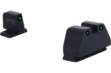 Image of AmeriGlo Smith &amp; Wesson Pistol Front Sight, Green Tritium Black Outline .378in FRONT, Green Tritium Black Outline .492inREAR, Smith &amp; Wesson, SW-813