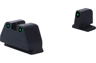 Image of AmeriGlo Smith &amp; Wesson Pistol Front Sight, Green Tritium Black Outline .378in FRONT, Green Tritium Black Outline .492inREAR, Smith &amp; Wesson, SW-813