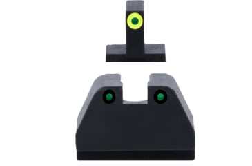 Image of AmeriGlo Smith &amp; Wesson Pistol Front Sight, Green Tritium LumiGreen Outline .378in FRONT, Green Tritium Black Outline .492inREAR, Smith &amp; Wesson, SW-252