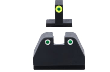Image of AmeriGlo Smith &amp; Wesson Pistol Front Sight, Green Tritium LumiGreen Outline .378in FRONT, Green Tritium White Outline .492inREAR, Smith &amp; Wesson, SW-333