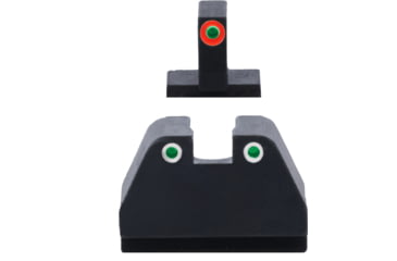 Image of AmeriGlo Smith &amp; Wesson Pistol Front Sight, Green Tritium Orange Outline .378in FRONT, Green Tritium White Outline .492inREAR, Smith &amp; Wesson, SW-331
