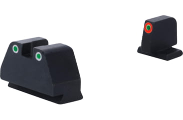 Image of AmeriGlo Smith &amp; Wesson Pistol Front Sight, Green Tritium Orange Outline .378in FRONT, Green Tritium White Outline .492inREAR, Smith &amp; Wesson, SW-331