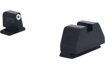 Image of AmeriGlo Smith &amp; Wesson Pistol Front Sight, Green Tritium White Outline .378in FRONT, Black .492inREAR, Smith &amp; Wesson, SW-411