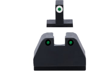 Image of AmeriGlo Smith &amp; Wesson Pistol Front Sight, Green Tritium White Outline .378in FRONT, Green Tritium Black Outline .492inREAR, Smith &amp; Wesson, SW-152