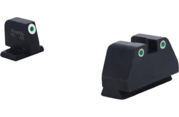Image of AmeriGlo Smith &amp; Wesson Pistol Front Sight, Green Tritium White Outline .378in FRONT, Green Tritium White Outline .492inREAR, Smith &amp; Wesson, SW-329