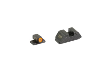 Image of AmeriGlo Smith &amp; Wesson Trooper Night Sight, Green Tritium Orange Outline FRONT, Green Tritium Black Outline Serrated SQ REAR, Smith &amp; Wesson, SW-817