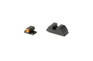 Image of AmeriGlo Smith &amp; Wesson Trooper Night Sight, Green Tritium Orange Outline FRONT, Green Tritium Black Outline Serrated SQ REAR, Smith &amp; Wesson, SW-817