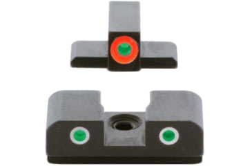 Image of AmeriGlo Spartan 3 Dot Night Sight Set for SIG/XD w/Green Tritium Orange Outline Front/ Green Tritium White Outline Rear, SG-745