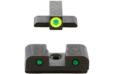Image of AmeriGlo Spartan 3 Dot Night Sight Set, Springfield Hellcat w/Green Tritium LumiGreen Outline Front/Green Tritium Black Outline Rear, SA-546