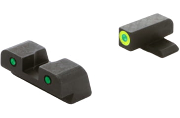 Image of AmeriGlo Spartan 3 Dot Night Sight Set, Springfield Hellcat w/Green Tritium LumiGreen Outline Front/Green Tritium Black Outline Rear, SA-546