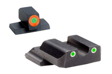 Image of Ameriglo Tritium Front/Rear Combo Sights Green Dot White Outline Rear And Green Dot Orange Outline Front For S&amp;W Shield
