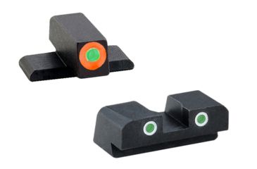 Image of Ameriglo Tritium Front/Rear Combo Sights Green Dot White Outline Rear And Green Dot Orange Outline Front For Springfield XD/XDM/XDS