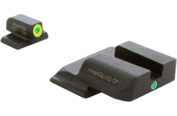 Image of AmeriGlo Tritium i-Dot Night Sight Set All MP except Shield, Green ProGlo LimeLumi Front, Green Square Notch Rear SW-301