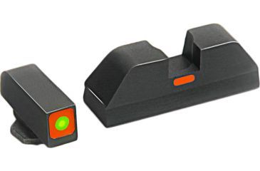 Image of AmeriGlo Tritium Night Sight Fits Glock 20,21,29,30,31,32,36, ProGlo Square Front, Orange and Orange Painted Line Rear GL-617