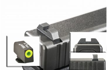 Image of AmeriGlo Tritium Front Tritium Rear Fits Glock 20,21,29,30,31,32,36 ProGlo Circle, LumiLime Front with Black Claw Rear GL-445