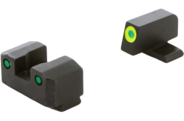 Image of AmeriGlo Trooper Sets for Springfield Hellcat OSP w/Green Tritium LumiGreen Outline Front/ Green Tritium Black Outline Rear, SA-819