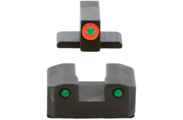 Image of AmeriGlo Trooper Sets for Springfield Hellcat OSP w/Green Tritium Orange Outline Front/ Green Tritium Black Outline Rear, SA-816