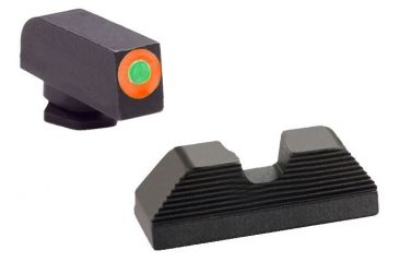 Image of Ameriglo UC Sight Set For Glock 17/39 Green Tritium With Orange Outline Front Sight U-Notch Black Serrated Rear Sight