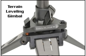 Image of Ashbury Precision Ordnance TACT3-Q, Quantum Compact Tactical Tripod w/Afixed Hinged Base Plate, Tactical Gray, NSN 1260-01-578-1898 600-41V-0002-00