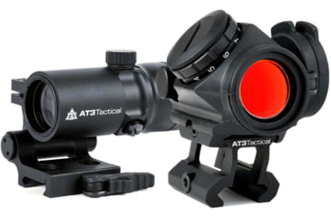 Image of AT3 Tactical 4x Magnified Red Dot Kit, Red Dot Sight, .83in Riser &amp; 4X Magnifier, RD-50-4XRDM-KIT