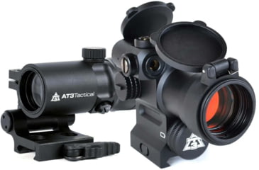 Image of AT3 Tactical 4x Magnified Red Dot with Laser Sight Kit, Red Dot, Red Laser Sight &amp; 4x Magnifier, LEOS-4XRDM-KIT